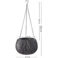 thumbnail image 5 of Diseño moderno elegante, diseño transpirable: jardinera colgante con riego automático para plantas de interior y exterior en color negro, jardinera de resina con cadena para decoración de césped,, 5 of 5