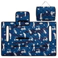 thumbnail image 4 of COEQINE Quilted Golf Cart Seat Cover, Folds Like a Bag with Handle for Easy Carry, Universal Fit 51.2"x30.3" for EZGO Yamaha Club Car 2-Seaters, 4 Pockets, Dark Blue Camo Golf Pattern, 4 of 8