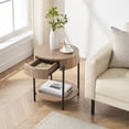 thumbnail image 5 of Zzistar Farmhouse Round Coffee Table, Indoor Solid Wood Center Table with 2 Storage Drawers, 5 of 7