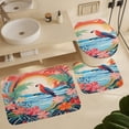 thumbnail image 6 of Hawaiian Style Bathroom Sets with Shower Curtain And Rugs, Incl with 12 Hooks，Toilet Lid Oval Rug, 6 of 8