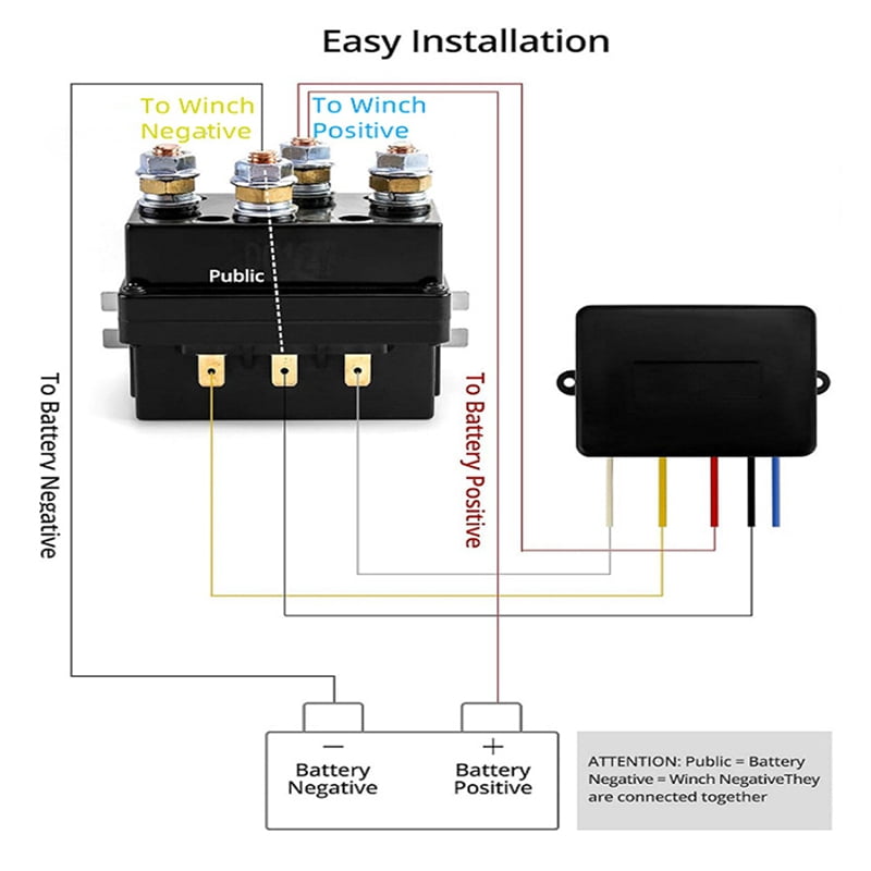 12V 500A Winch Relay 4450 Set with 2 Remote Controls + Controller + Relay Set,1 x Relay (500A) 2 x Remote Controls 1 x Controller with Wire,Black
