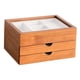 thumbnail image 3 of Joyero de madera de 3 con compartimentos, contenedor con cajones, organizador de joyas de madera para manualidades, relojes y tocador., 3 of 8