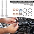 thumbnail image 6 of Retrok Injector Seal and Bolt Set Compatible with A3 8P1 1.6 TDI 66 kW 90 PS Durable Fuel Injection Sealing Kit Injector Seal O Ring Kit Rubber Injector Seal Repair Kit Replacement (Black), 6 of 9