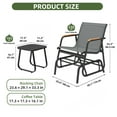 thumbnail image 6 of Uforic 3-Piece Patio Bistro Set, Outdoor Textilene Glider Chair Set with Coffee Table, Grey, 6 of 9