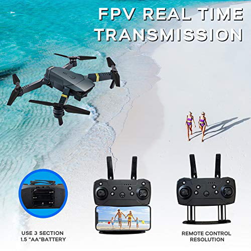 Drones with Camera for Adults Headless Mode Altitude Hold One Key Take Off/Landing FCONEGY E58 Foldable RC Quadcopter Drone with 1080P HD Camera for Beginners，WiFi FPV Live Video 
