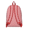 thumbnail image 3 of White Red Checkered Backpack for School,Cute School Bag,Schoolbag with Adjustable Shoulder Straps & Padded Back,15.7"x11.8"x5.5", 3 of 5