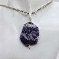 thumbnail image 4 of Purple Flower Sodalite Sterling Silver Pendant | Purple/White | 2 1/4" Long |, 4 of 12