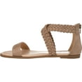 thumbnail image 3 of Women's Journee Collection Lucinda Ankle Strap Flat Sandal Taupe Microsuede Fabric 5.5 M, 3 of 6