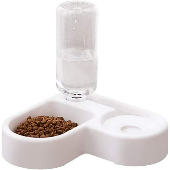 pet Water Dispenser 2 in 1 Pet Feeder Water Automatic Dispenser with Bottle for Dog & Cat, Spill Proof Pet Drinking Fountain Water Bowl for Pets Feeding cat Fountain