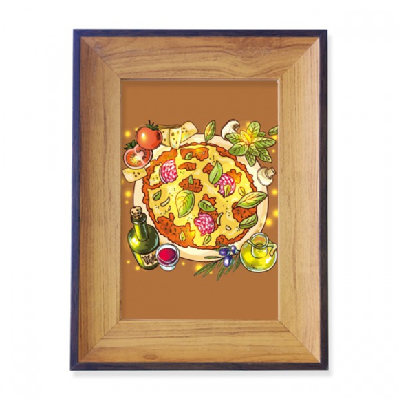 Vegetable Pizza Italy Foods Tea Photo Frame Exhibition Display Art Desktop Painting
