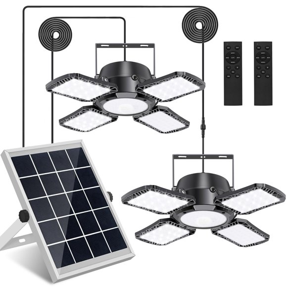 Luz Solar para Cobertizo Auzev 176 LED con Sensor de Movimiento y 2 Cabezas