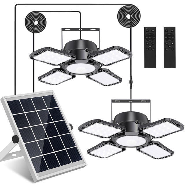Luz Solar para Cobertizo Auzev 176 LED con Sensor de Movimiento y 2 Cabezas