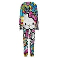 thumbnail image 5 of Hello Kitty Unisex Onesie Pajamas Zipper Jumpsuit Hooded One Piece Sleepwear for Family Mens Womens, 5 of 8