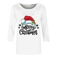 thumbnail image 4 of Bcresic Christmas Shirts for Women Glitter Light Up Xmas Tree Print 3/4 Sleeve Tops Cotton Crewneck Pullover Blouse Cute Classic Basic Tee Shirt Christmas Holiday Gifts Tunic Tshirt,#02_White,Large, 4 of 4