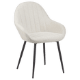 thumbnail image 1 of Bouclair Cream Fabric Dining Chair Kitchen Armchair Side Chair with Tapered Metal Legs, 1 of 6