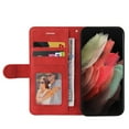 thumbnail image 4 of Case for Samsung Galaxy S21 Ultra 5G Leather Wallet Book Flip Folio Stand View Cover - Red, 4 of 5
