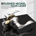thumbnail image 2 of 6 Pack Passage Lever Door Handle Brushed Nickel Wave Door Levers Interior Door Handles for Closet Keyless Indoor Door Locks, 2 of 8