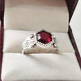 thumbnail image 3 of Hexagon Garnet Ring, 925 Sterling Silver Oxidized, Women Ring, Natural Garnet, January Birthstone, Christmas, Thanksgiving, Tiny Dainty Ring, Handmade, Statement Jewelry, Wedding, Anniversary Gift, 3 of 8