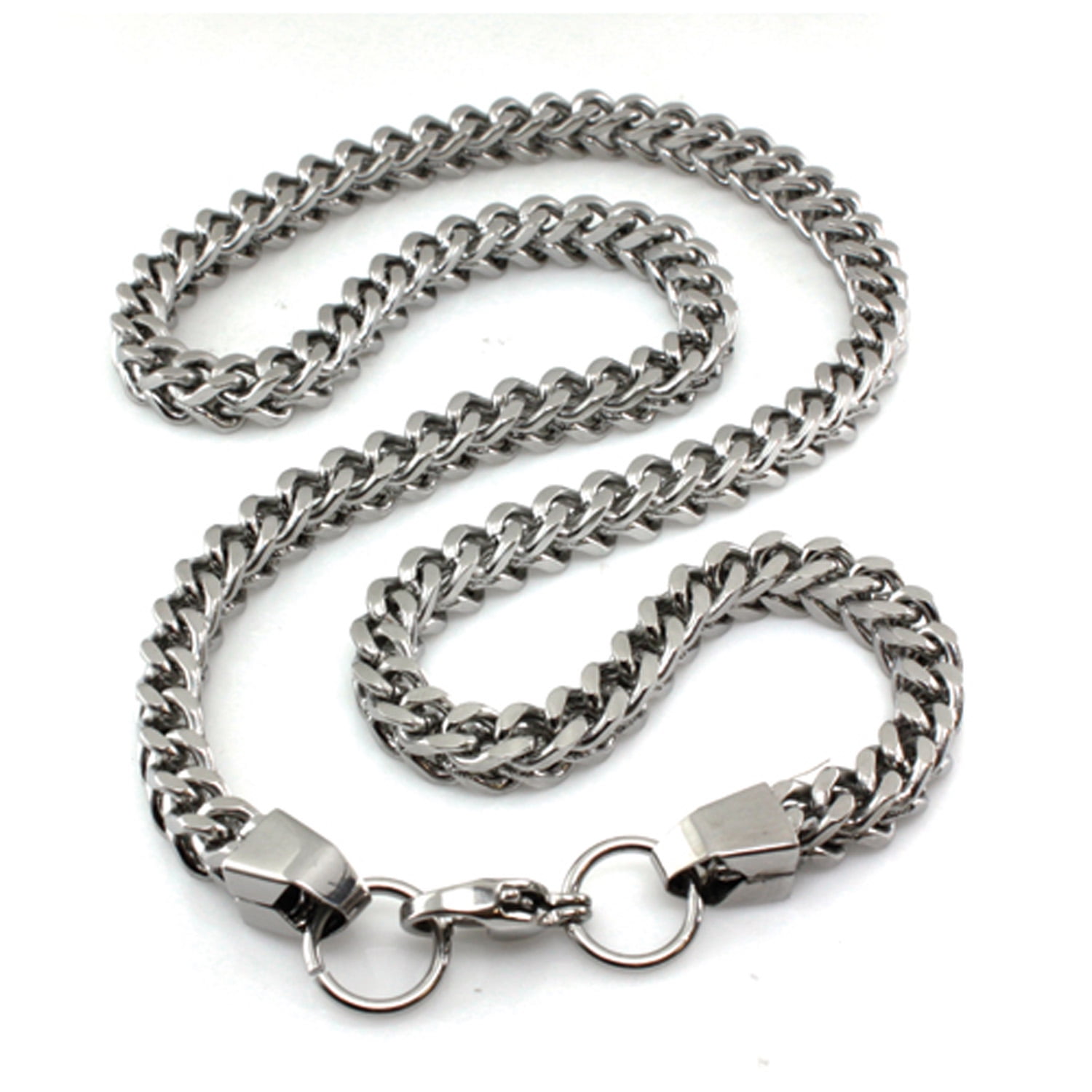 Stainless Steel Box Curb Chain Link Necklace - Walmart.com
