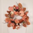 thumbnail image 6 of Guanhe Fall Wreath Autumn Front Door Maple Leaf Wreath Harvest Wreath, Round Leaves Fall Decorations for Outside Indoor Wall Window Festival Decor, 6 of 7