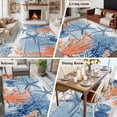 thumbnail image 6 of Summer Ocean Washable Living Room Rugs 5'x8', Nautical Sea Orange Blue Starfish Corals Blue Wood Grain Low Pile Throw Large Area Rug Non-Slip Sturdy Edge Binding Carpet for Living Room Kitchen Office, 6 of 9