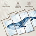 thumbnail image 6 of Elephant Stock Wooden Blue Whale Wall Art - Horizontal Multi Panel Canvas - Living Room Wall Decor - Animal Multi Panel - Blue And White Decor - 52" x 32", 6 of 8