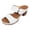 White, variant on Womens Platform Heeled Dress Slip on Sandals 2026 Summer Fashion Casual Leather Chunky Block Stackable High Heels Slides Shoes for Ladies Black Size 7