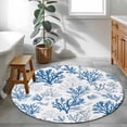 thumbnail image 4 of Water Blue Coral Round Area&nbsp;Rug 3ft Summer Shell Starfish Marine Life Non-Slip&nbsp;Washable Circle Rugs Soft Felt Indoor Floor Mat for Bedroom Kitchen Living Room Bathroom, 4 of 9