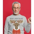 thumbnail image 2 of Old Glory Mens Christmas Merry ChristMoose Moose Long Sleeve Sweatshirt, 2 of 6
