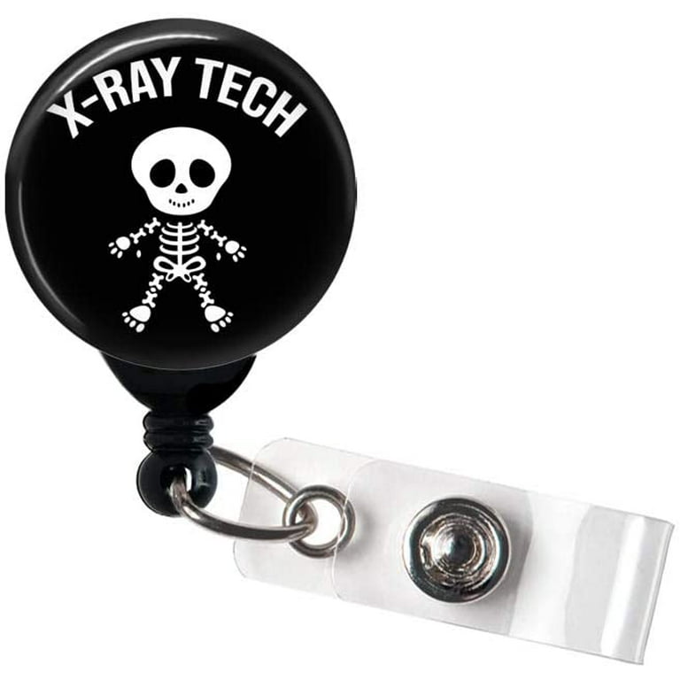 X-Ray Tech Skeleton - Retractable Badge Reel With Alligator Clip and  Extra-Long 34 inch cord - Badge Holder 