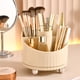 thumbnail image 5 of Organizador de Maquillaje Giratorio 360°, Bandeja Transparente para Cosméticos con Compartimentos, Organizador de Brochas de Maquillaje y Brillo Labial, Estuche para Tocador o Armario de Baño., 5 of 6
