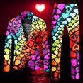 thumbnail image 2 of YAYUBA Mens Heart Suit Valentines Day Slim Fit Printed Blazer and Pants Love 2 Piece Outfit for Party and Wedding, 2 of 6