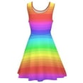 thumbnail image 5 of 2024 Clothing Oversized Womens Summer Dress Skate Graphic Casual Dresses Club Night Print Stripes Colorful Dress Bright, 5 of 7
