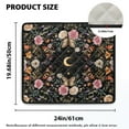 thumbnail image 2 of ZIATUBLES Dust Cover Pad for Washer Dryer Water Resistant Washing Machine Top Protector Mat for Laundry Room Home Multi Use Home Decor Accessories, 24 x 19.7 Inch, Butterfly Rose Foliage Moon, 2 of 7