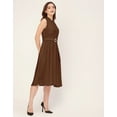 thumbnail image 3 of Moomaya Sleeveless Mandarin Collar Rayon Dress - Women's Elegant Flared Dress, 3 of 9