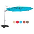thumbnail image 1 of Gymax Parasol Déporté Suspendu pour Patio 11 Pi, Inclinaison 360° avec Base, Bleu, 1 of 8