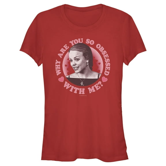 Junior's Mean Girls Valentine's Day Regina George Why are You so Obsessed With Me Graphic Tee Red X Large
