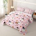 thumbnail image 3 of Manfei Colorful Floral Quilt King,Happy Halloween Ghost King Coverlet Set,Pink,3-Piece, 3 of 7