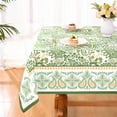 thumbnail image 5 of Green Table Cloth Rectangle Table 60 X 84 Inch, Spring Summer Table Clothes for 6 Foot Rectangle Tables, Outdoor Paisley Rectangular Tablecloth, Waterproof Ablong Polyester Tablecloths, 5 of 6