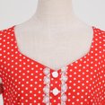 thumbnail image 5 of XFLWAM 1950s Retro Rockabilly for Women Sleeveless Lace V-Neck Vintage Cocktail Party Dress Polka Dot A-Line Swing Tea Dresses Red M, 5 of 7