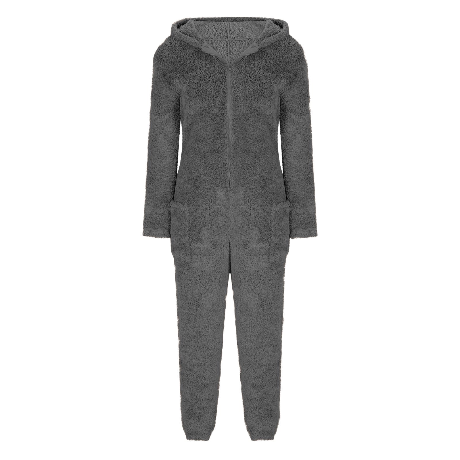 cocolona Womens Winter Onesies Pajamas Fleece Fuzzy Hooded Jumpsuit Soft Comfy Romper Warm Loungewear One Piece Sleepwear