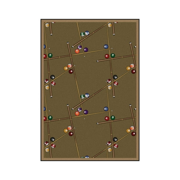 Games People Play - Gaming & Sports Area Rugs Snookered, 3'10" x 5'4", Dark Dust