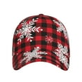 thumbnail image 2 of Balery Baseball Cap Adjustable Size for Running Workouts and Outdoor Activities All Seasons Dad Hat(Snowflakes On A Buffalo Plaid), 2 of 8