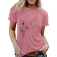thumbnail image 3 of Trendfront Womens Dandelion Graphic Tops Crewneck Casual Short Sleeve Loose Fit Tee Trendy Fashion T Shirts Relaxed Pullover Daily Wear, 3 of 5