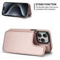 thumbnail image 4 of Detachable Wallet Case for iPhone 14 Pro Max RFID Blocking Card Slots Holder Premium PU Leather Magnetic Kickstand Shockproof Removable Flip Protective Cover 6.7 inch, Rosegold, 4 of 11
