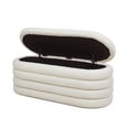 thumbnail image 2 of Jennifer Taylor Home Fuji 49" Upholstered Oval Storage Bench, Ivory White Boucle, 2 of 9