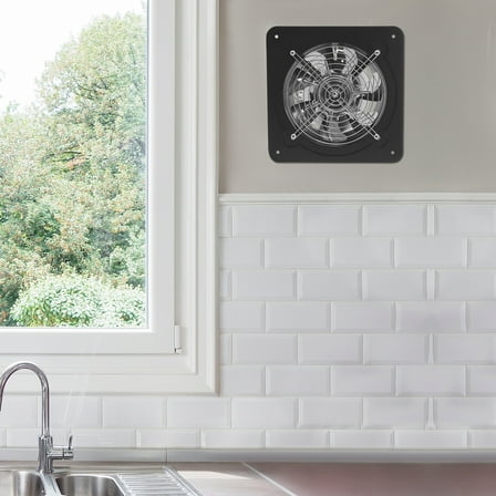 80W Exhaust Fan, 7-Blade Copper Motor, 2600r/min, Auto Backdraft Damper, Wall/Window Mount for Kitchen/Bathroom