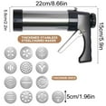 thumbnail image 3 of Stainless Steel Cookies Press Gun & Churro Maker Machine, 1 Pc Cookie Press Kit with 13 Cookie Discs for DIY Christmas Cookie Maker and Decorating Cookies, 8.66 Inch, Silver, 3 of 9