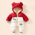 thumbnail image 2 of 0-6 Months Infant Baby Boys Girls Snowsuits Hooded Romper Zipper Onsie Jumpsuit Outwear Jackets Infant Winter Clothes, 2 of 7