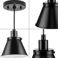 thumbnail image 4 of Progress Lighting Hinton 1-Light Pendant, Matte Black, Cone Shade, 4 of 11